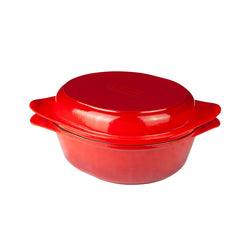 LAVA CAST BREAD POT RECTANGLE SIZE 24X27CM. - RED - Mabrook Hotel Supplies