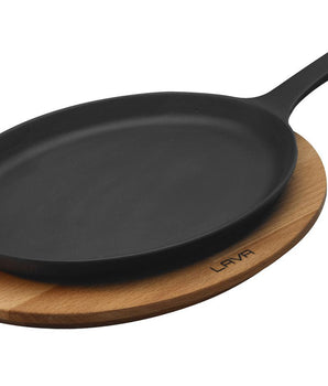 FAJITA PLATE AND WOODEN PLATTER ; 17x23cm; SKILLET OVAL - Mabrook Hotel Supplies