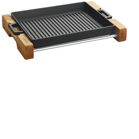 GRILL PAN 26X32 INTEGRAL METAL HANDLES AND WOODEN SERVICE - Mabrook Hotel Supplies