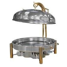 ROUND CHAFING DISH GOLDEN COLOUR 60 CM WITH HANGER - Mabrook Hotel Supplies