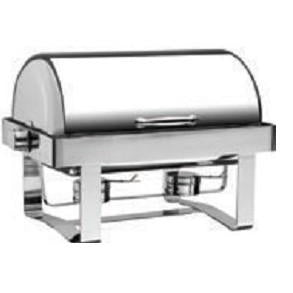 S/S 180* ROLLTOP CHAFING DISH , ROLLTOP LID WITH STEAM CANNA - Mabrook Hotel Supplies