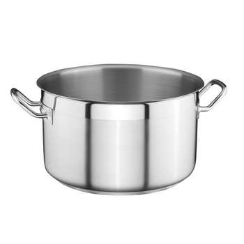 S/S STOCK POT, SEMI MAT- SEMI MIRROR FINISHED, Size:40X25 cm, Cap: 32lt. - Mabrook Hotel Supplies