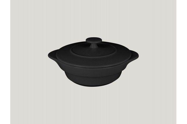 BLACK ROUND DISH WITH LID D- 16CM - Mabrook Hotel Supplies