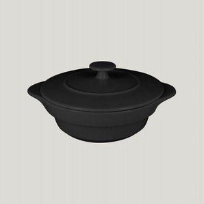 BLACK ROUND DISH WITH LID D- 16CM - Mabrook Hotel Supplies