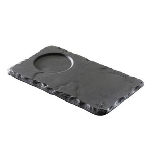 (640701)BASALT SLATE SAUCER WITH INTENT - Mabrook Hotel Supplies