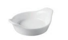 615468 MINIATURE FLUTED ROUND EARED DISH WHITE. - Mabrook Hotel Supplies