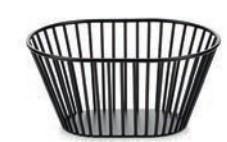 WIRE BASKET, OVAL, BLACK METAL - Mabrook Hotel Supplies