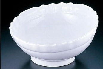 PLAIN WHITE INCLINED SALAD BOWL BAROCCO DIA.29 - Mabrook Hotel Supplies