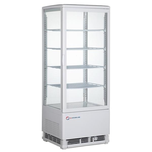 Curved Glass Door White Display Cooler. - Mabrook Hotel Supplies