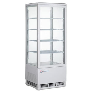 Curved Glass Door White Display Cooler. - Mabrook Hotel Supplies