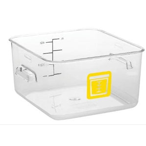 "SQ. CONTAINER - CLEAR - 4QT YEL" - Mabrook Hotel Supplies