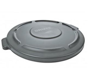 Rubbermaid Round Flat Top Trash Can Lid - Gray - Mabrook Hotel Supplies