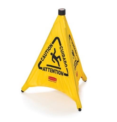 "POP-UP SAFETY CONE,COLLAPSIBLE MULTI LINGUAL CAUTION IMPRINT" - Mabrook Hotel Supplies