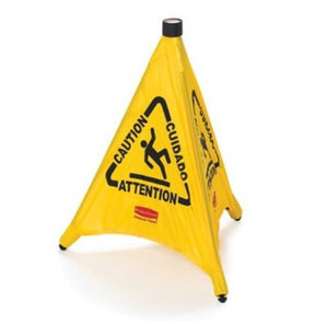 "POP-UP SAFETY CONE,COLLAPSIBLE MULTI LINGUAL CAUTION IMPRINT" - Mabrook Hotel Supplies