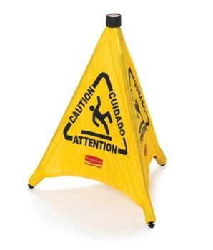 "POP-UP SAFETY CONE,COLLAPSIBLE MULTI LINGUAL CAUTION IMPRINT" - Mabrook Hotel Supplies