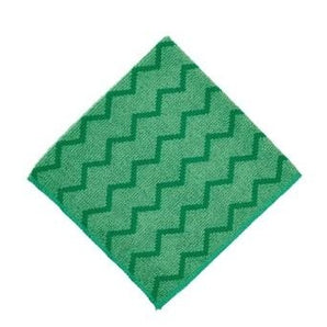 Rubbermaid FGQ62000GR00 HYGEN 16" x 16" Green Microfiber Cloth - Mabrook Hotel Supplies