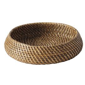 ROUND RATTAN BASKET DIA: 25X29XH7CM. - Mabrook Hotel Supplies