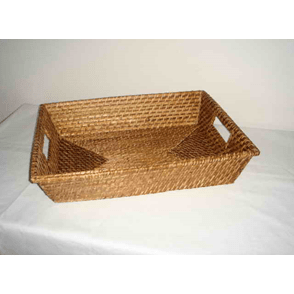 "RECTANGULAR RATTAN TRAY, DIM: 45x33xH10CM." - Mabrook Hotel Supplies