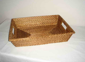 "RECTANGULAR RATTAN TRAY, DIM: 45x33xH10CM." - Mabrook Hotel Supplies