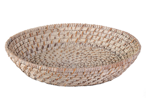 ROUND RATTAN BASKET/ DIA:25XH7CM- WHITE WASH - Mabrook Hotel Supplies