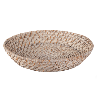 ROUND RATTAN BASKET/ DIA:22XH7CM- WHITE WASH - Mabrook Hotel Supplies