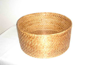 "ROUND RATTAN BASKET, DIM: 42x20CM." - Mabrook Hotel Supplies