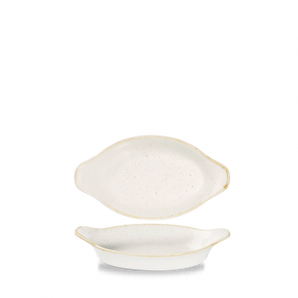 CHURCHILL STONECAST BARLEY WHITE SMALL OVAL EARED DISH - Mabrook Hotel Supplies