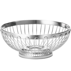REGENT ROUND BASKET, STAIN LESS STEEL 18/8, DIA:20.32X8.25 CM - Mabrook Hotel Supplies