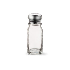 "DRIPCUT SALT & PEPPER SHAKERS; 2 OZ, GLASS SQUARE JAR WITH C" - Mabrook Hotel Supplies