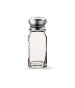 "DRIPCUT SALT & PEPPER SHAKERS; 2 OZ, GLASS SQUARE JAR WITH C" - Mabrook Hotel Supplies