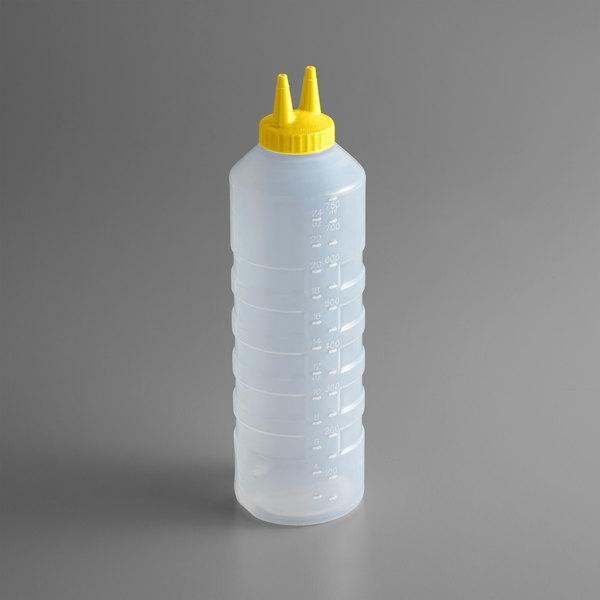 "TWIN TIP SQUEEZE BOTTLE WITH COLOR TOP, 24 OZ., WIDE MOUTH," - Mabrook Hotel Supplies