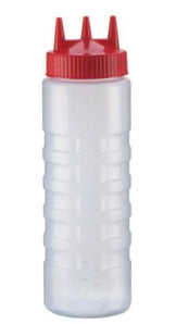 "TRI TIP SQUEEZE BOTTLE WITH COLOR TOP, 24 OZ., WIDE MOUTH, C" - Mabrook Hotel Supplies
