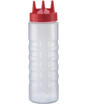 "TRI TIP SQUEEZE BOTTLE WITH COLOR TOP, 24 OZ., WIDE MOUTH, C" - Mabrook Hotel Supplies