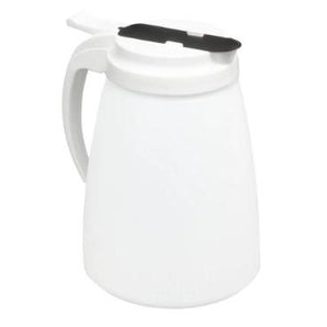 "DRIPCUT SERVER, 48 OZ, WHITE POLYETHYLENE JAR, BLACK PLASTIC" - Mabrook Hotel Supplies