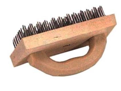 BUTCHER BLOCK BRUSH 4INCHx9INCH FLAT WIRE ATTACHED TO HARDWO - Mabrook Hotel Supplies