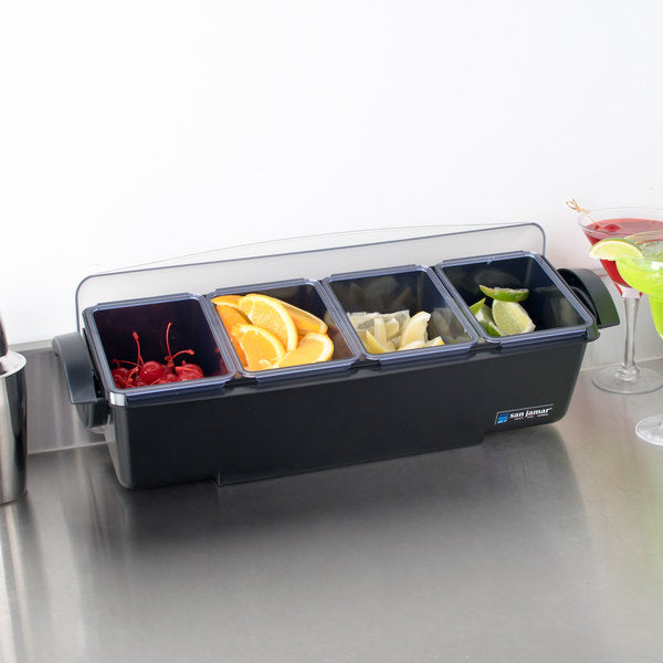 SAN JAMAR CONDIMENT AND GARNISH TRAY 4 COMPARTMENTS - Mabrook Hotel Supplies