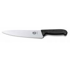 "VICTORINOX-  KITCHEN & CARVING KNIFE, FIBROX, WAVY BLADE, 19" - Mabrook Hotel Supplies