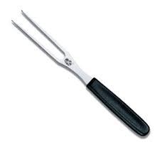 "VICTORINOX CARVING FORK, FLAT, 15 CM, COLOR: BLACK." - Mabrook Hotel Supplies