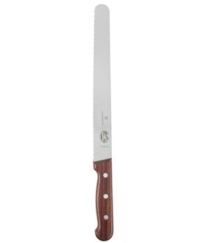 SLICING KNIFE, WAVY EDGE, ROSEWOOD. DALBERGIA LATIFOLIA (ROSEWOOD) CITES. COUNTRY OF ORIGIN - SWITZERLAND. - Mabrook Hotel Supplies