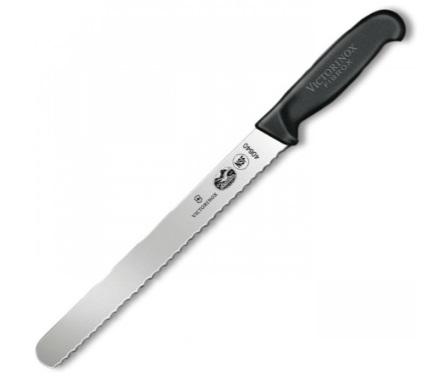 "VICTORINOX LARDING KNIFE, WAVY BLADE, FIBROX, 25 CM, BLACK H" - Mabrook Hotel Supplies