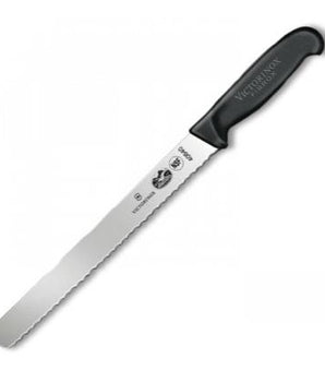 "VICTORINOX LARDING KNIFE, WAVY BLADE, FIBROX, 25 CM, BLACK H" - Mabrook Hotel Supplies