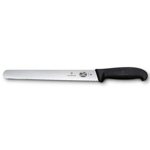 "VICTORINOX LARDING KNIFE, WAVY BLADE, FIBROX, 30 CM, BLACK H" - Mabrook Hotel Supplies