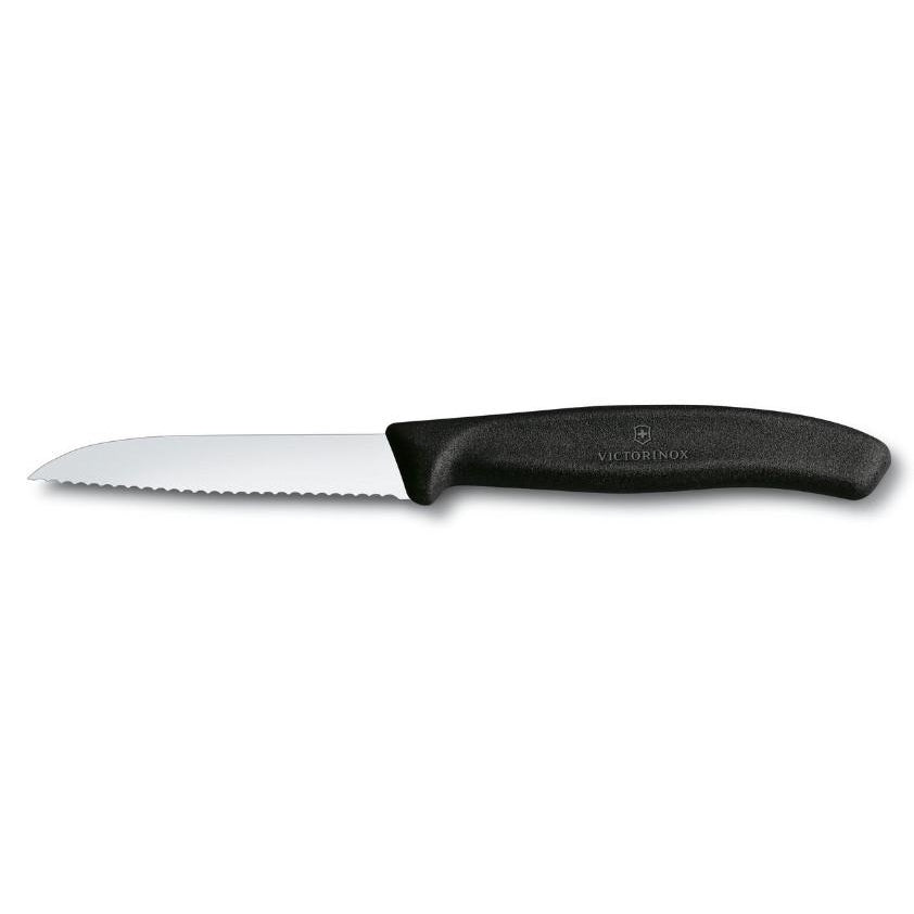 SwissClassic PARING KNIFE, WAVY, 8CM. BLACK. COUNTRY OF ORIGIN: SWITZERLAND. - Mabrook Hotel Supplies