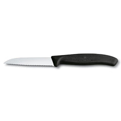 SwissClassic PARING KNIFE, WAVY, 8CM. BLACK. COUNTRY OF ORIGIN: SWITZERLAND. - Mabrook Hotel Supplies