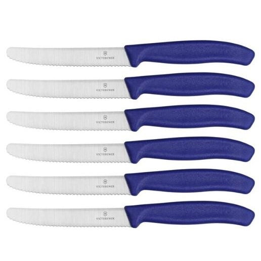 SWISS CLASSIC TABLE KNIFE SET. 6 PIECES. BLUE - Mabrook Hotel Supplies