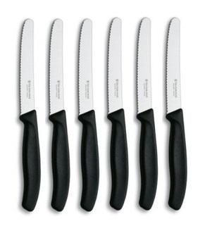 SWISS CLASSIC TABLE KNIFE SET. 6 PIECES. BLACK - Mabrook Hotel Supplies