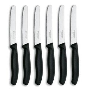 SWISS CLASSIC TABLE KNIFE SET. 6 PIECES. BLACK - Mabrook Hotel Supplies