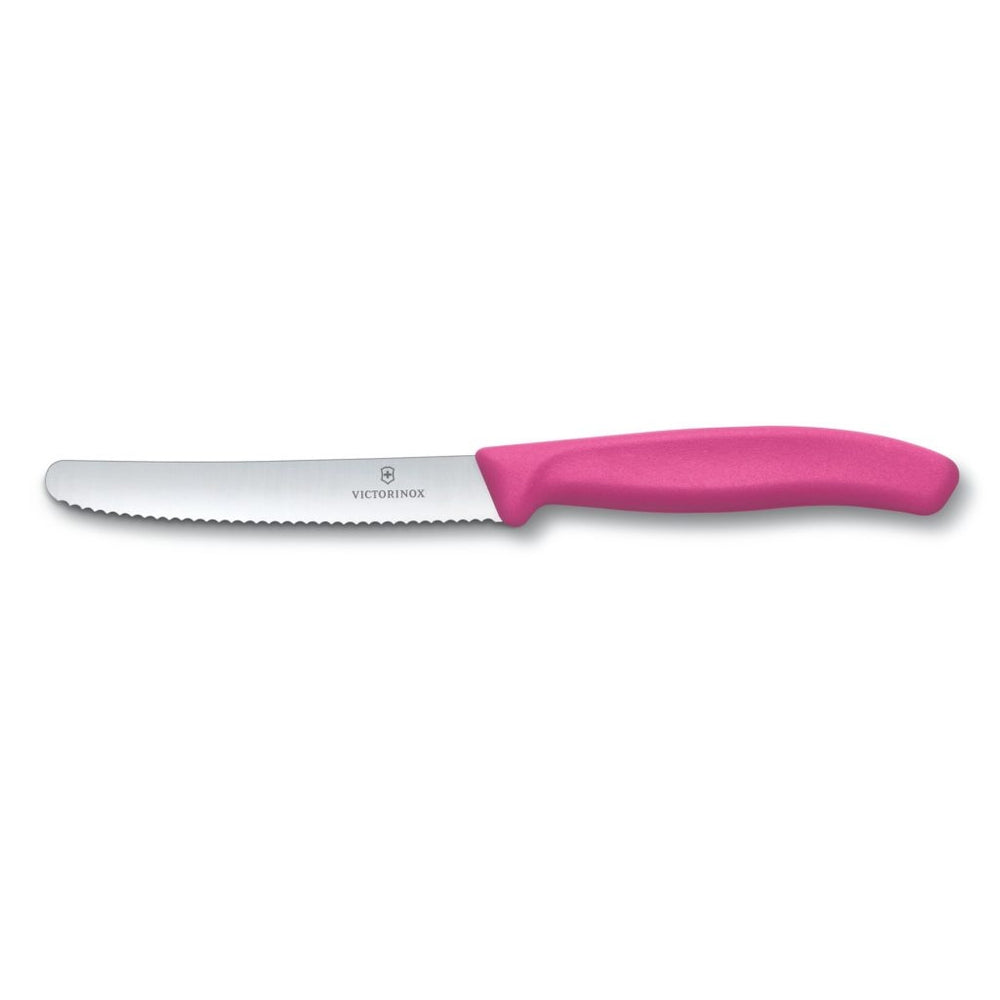 VICTORINOX TOMATO KNIFE SWISS CLASSIC WAVY PINK - 11 CM - Mabrook Hotel Supplies