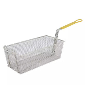 "WIRE FRY BASKET 16-3/4X8-3/4X6"" YELLOW HANDLE" - Mabrook Hotel Supplies