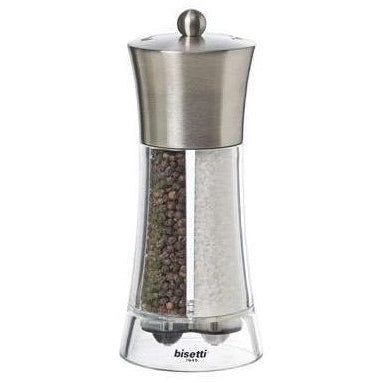 BISETTI ACRYLIC & STAINLESS STEEL PEPPER MILL AND SALT DUAL BIG - Mabrook Hotel Supplies